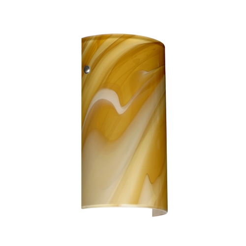 Modern Sconce Wall Light Honey Glass. Satin Nickel by Besa Lighting
