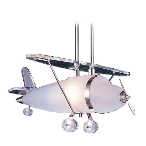 Elk Lighting Pendant Light with White Glass in Satin Nickel Finish 5051/1