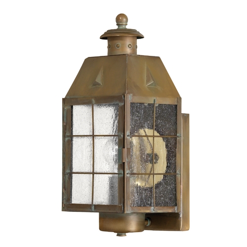 Seeded Glass Outdoor Wall Light Brass by Hinkley Lighting