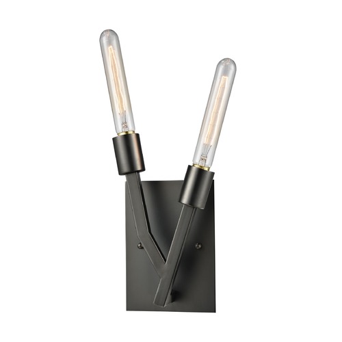 Elk Lighting Mid-Century Modern Sconce Aged Black Nickel Freeform by Elk Lighting 11852/2