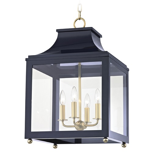 Leigh Aged Brass & Navy Pendant by Mitzi by Hudson Valley