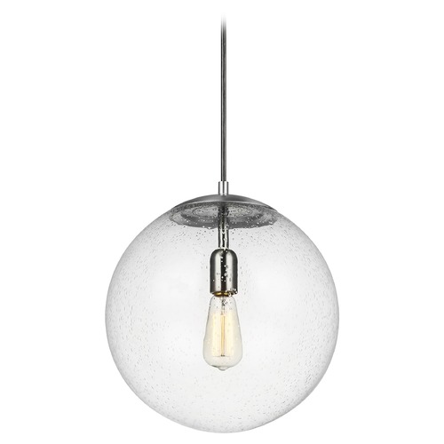Leo Hanging Globe Satin Aluminum Pendant by Visual Comfort Studio