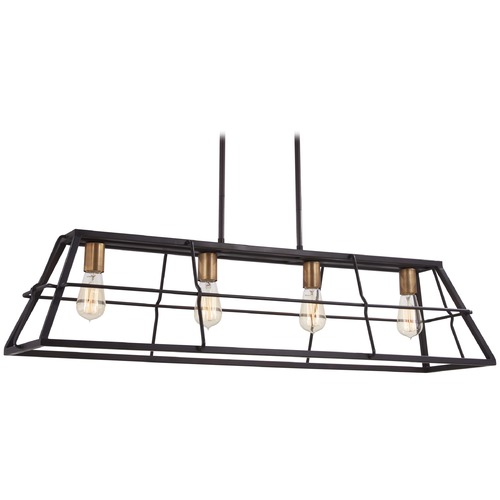 Bronze with Natural Brush Linear Chandelier by Minka Lavery