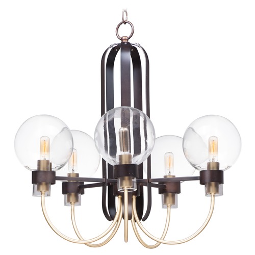 Maxim Lighting Maxim Lighting Bauhaus Bronze / Satin Brass Chandelier 30516CLBZSBR