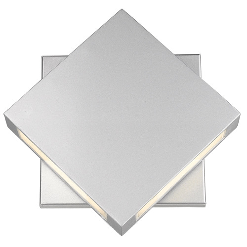 Z-Lite Quadrate Silver LED Outdoor Wall Light by Z-Lite 572B-SL-LED