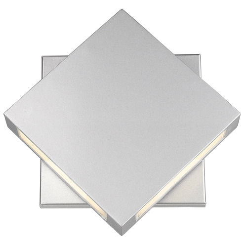 Quadrate Silver LED Outdoor Wall Light by Z-Lite