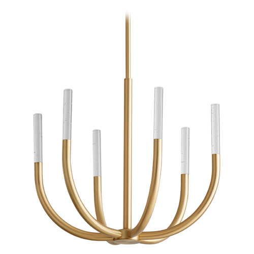 Presto 6-Light LED Chandelier in Aged Brass by Oxygen Lighting