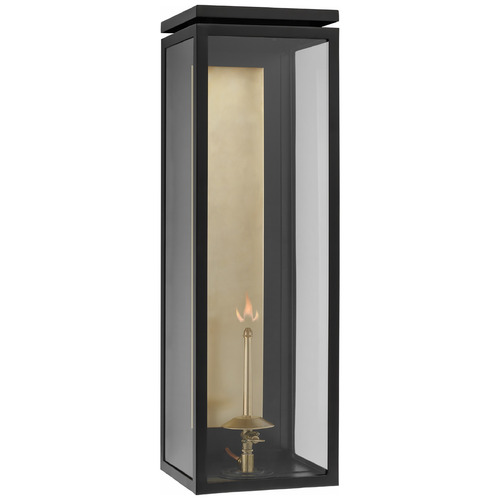 Visual Comfort Signature Collection Chapman & Myers Fresno Gas Wall Lantern in Black by VC Signature CHO2552BLKCG