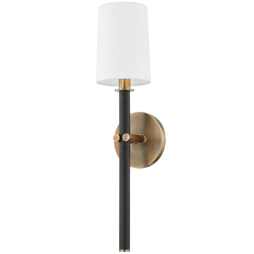 Troy Lighting Belvedere Patina Brass & Textured Black LED Sconce
