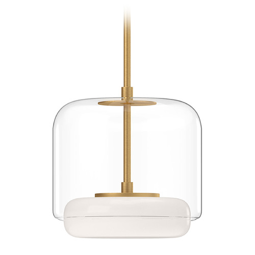 Kuzco Lighting Enkel Brushed Gold LED Mini-Pendant Light with Drum Shade