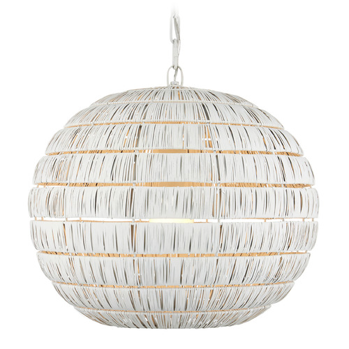 Currey and Company Panopolis White Pendant Light with Globe Shade