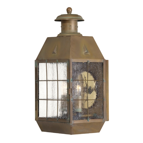 Hinkley Seeded Glass Outdoor Wall Light Brass Hinkley 2374AS