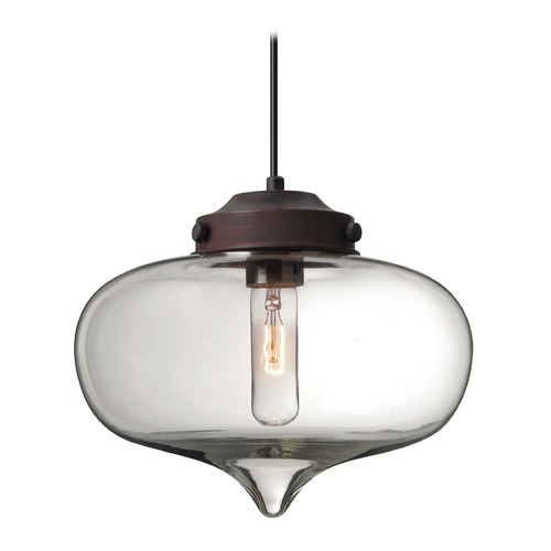Besa Lighting Mira Bronze Pendant Light with Oblong Shade