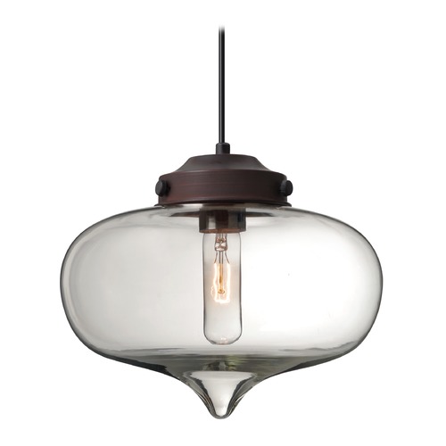 Besa Lighting Besa Lighting Mira Bronze Pendant Light with Oblong Shade 1JT-MIRACL-BR