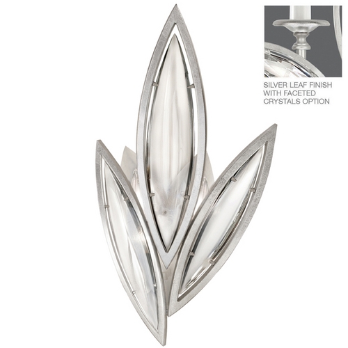 Fine Art Lamps Marquise Platinized Silver Leaf Sconce