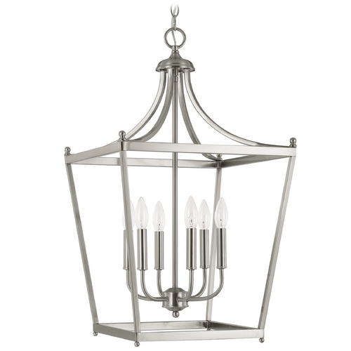 Stanton 6-Light Lantern Pendant in Brushed Nickel by Capital Lighting