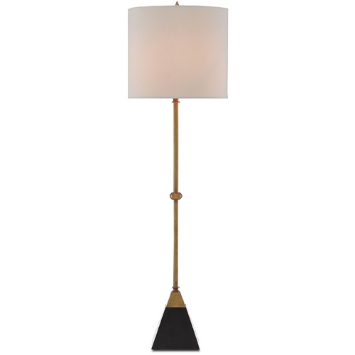 Currey and Company Lighting Currey and Company Recluse Vintage Brass / Black Table Lamp with Drum Shade 6000-0078