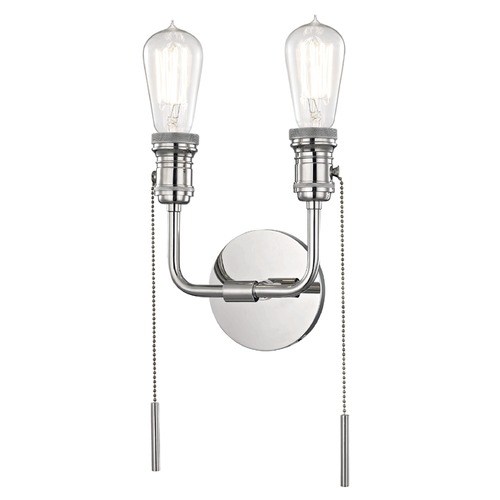 Mitzi by Hudson Valley Industrial Edison Bulb Sconce Polished Nickel 7.5-Inch by Hudson Valley Lighting H106102-PN