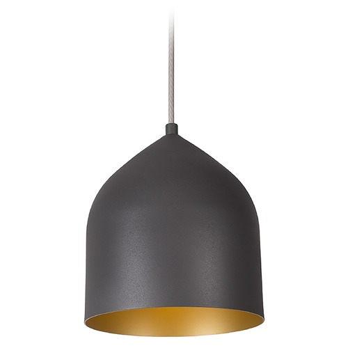 Helena Graphite with Gold Mini Pendant by Kuzco Lighting