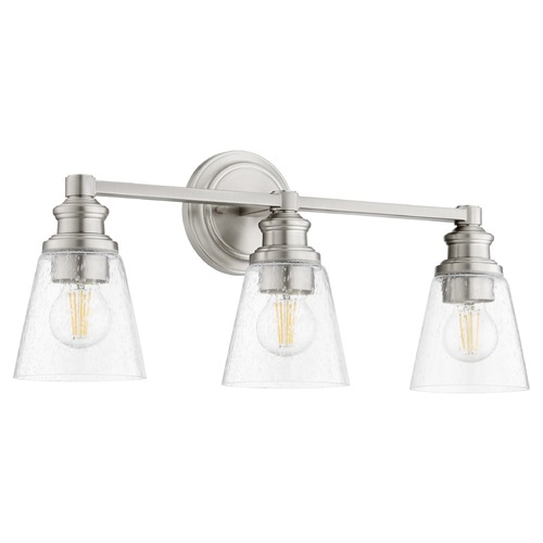 Quorum Lighting Dunbar Satin Nickel Bathroom Light by Quorum Lighting 509-3-65