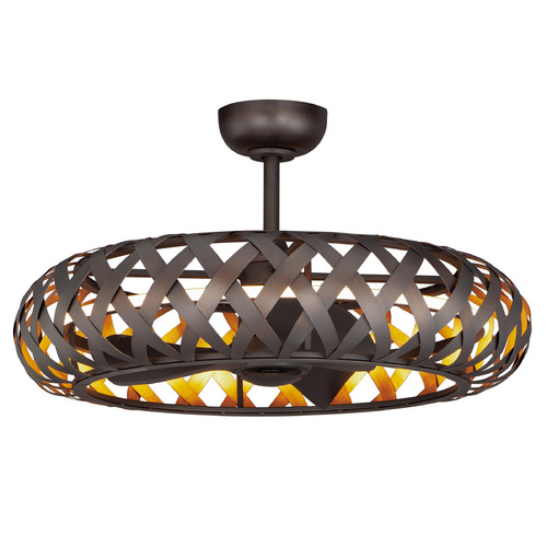 Maxim Lighting Weave Bronze Gilt & Gold LED Ceiling Fan with Light