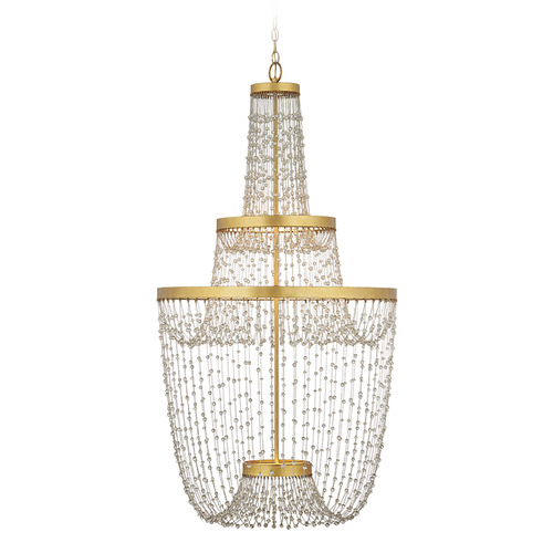 Currey and Company Mademoiselle Contemporary Gold Leaf & Gold LED Chandelier