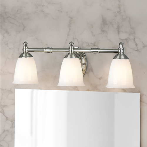 Progress Lighting Victorian Bathroom Light in Brushed Nickel by Progress Lighting P3029-09