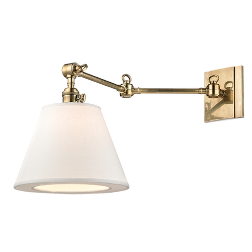 Hudson Valley Lighting Hillsdale Aged Brass Swing Arm Lamp by Hudson Valley Lighting 6233-AGB