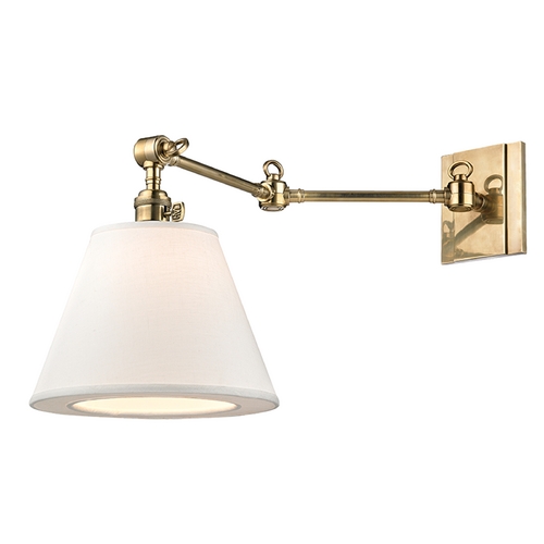 Hillsdale Aged Brass Swing Arm Lamp by Hudson Valley Lighting