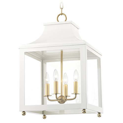 Leigh Aged Brass & White Pendant by Mitzi by Hudson Valley