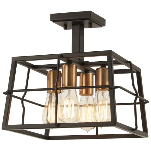 Minka Lavery Keeley Calle Painted Bronze with Natural Brush Semi-Flush Mount by Minka Lavery 4769-416