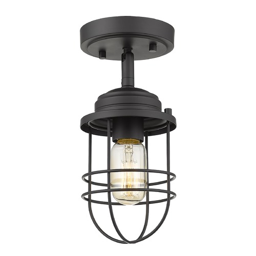 Seaport Black Semi-Flush Mount by Golden Lighting