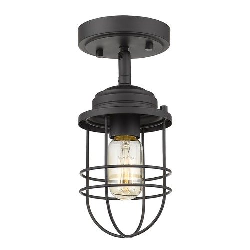 Golden Lighting Seaport Black Semi-Flush Mount by Golden Lighting 9808-SFBLK