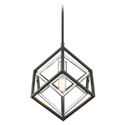 Euclid Chrome & Matte Black Pendant by Z-Lite