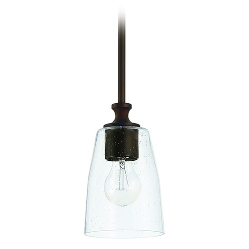 HomePlace by Capital Lighting Myles 5-Inch Bronze Pendant with Clear Seeded Glass by HomePlace by Capital Lighting 340911BZ-506