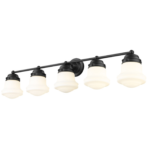 Z-Lite Vaughn Matte Black Bathroom Light by Z-Lite 735-5V-MB