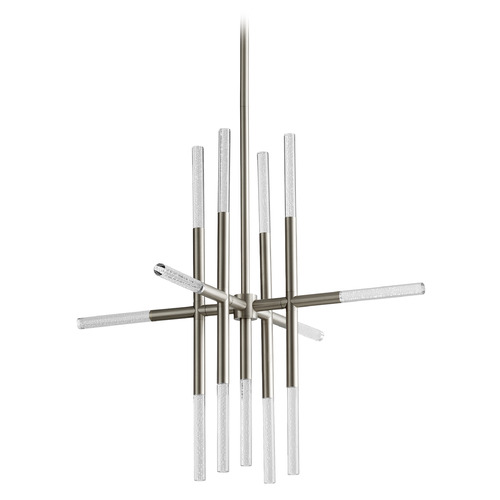 Moxy 32-Inch LED Chandelier in Satin Nickel by Oxygen Lighting