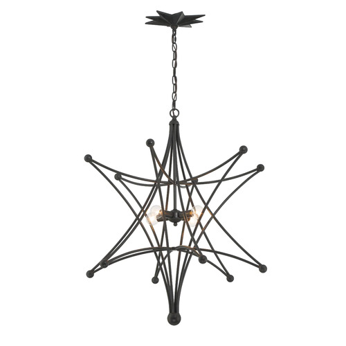 Crystorama Lighting Astro 4-Light Chandelier in Black by Crystorama Lighting 9236-BK