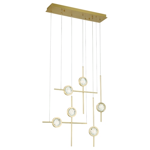 Barletta 6-Light LED Multi Drop Linear Chandelier in Gold by Eurofase