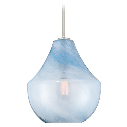 Minka Lavery Pacific Brushed Nickel Pendant Light with Bowl / Dome Shade