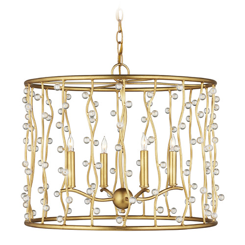 Currey and Company Adagio Contemporary Gold Leaf Chandelier