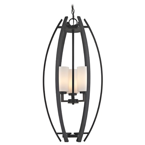 Modern Cage Orb with 3 Lights in Bronze Finish