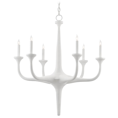 Currey and Company Lighting Albion Chandelier in Gesso White by Currey & Company 9000-0255