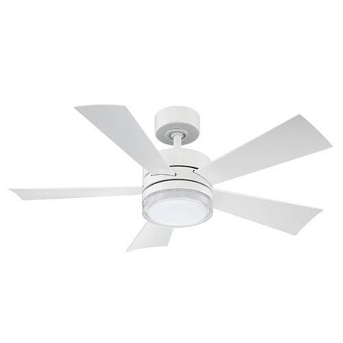 Modern Forms by WAC Lighting Wynd 42-Inch LED Smart Outdoor Fan in Matte White 3000K by Modern Forms FR-W1801-42L-MW