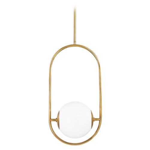 Corbett Lighting Everley Vintage Brass Pendant Light with Globe Shade