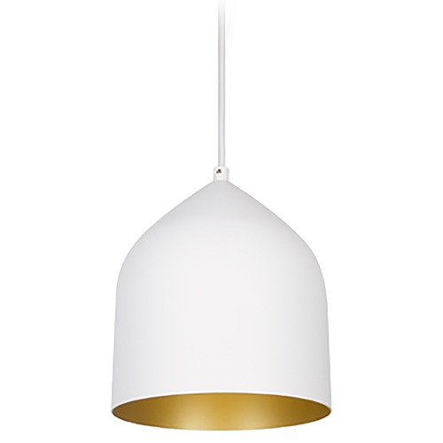 Kuzco Lighting Kuzco Lighting Helena White with Gold Mini-Pendant Light with Bowl / Dome Shade 49108-WH/GD
