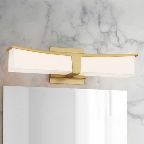 Plane Honey Gold LED Bathroom Light by George Kovacs