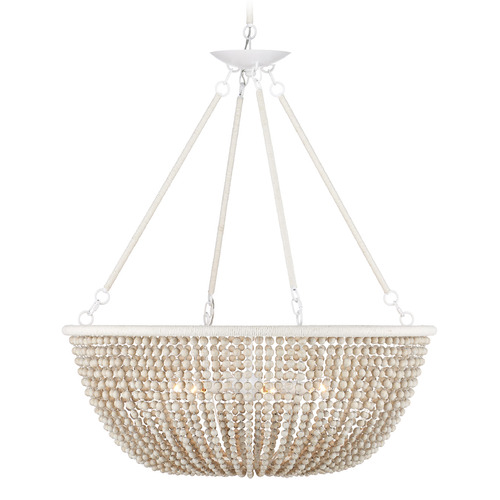 Currey and Company Wychwood Sugar White & Sandstone & White Chandelier