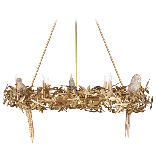 Currey and Company Aviary Swedish Gold Chandelier