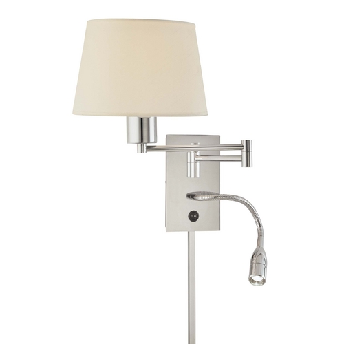 George's Reading Room Convertible Wall Lamp in Chrome by George Kovacs